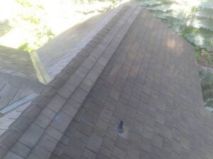 Damaged residential roof in need of repair